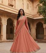 Dark Peach Festive Lehenga Set