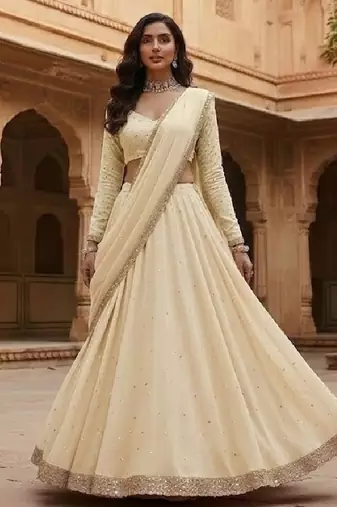 Ivory Festive Lehenga Set