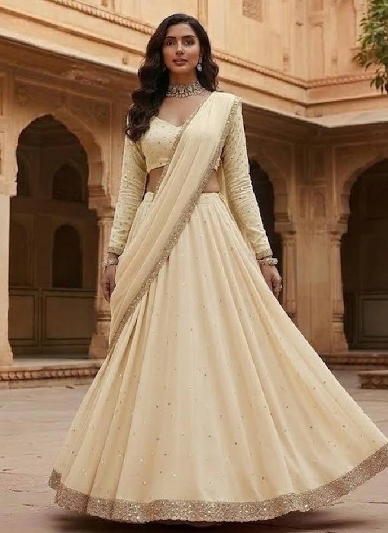Ivory Festive Lehenga Set