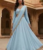Light Sky Blue Festive Lehenga Set