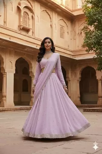Lilac Festive Lehenga Set