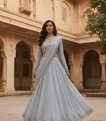Light Grey Festive Lehenga Set