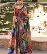 Decorative Print Satin Semi Stitched Lehenga Choli & Unstitched Blouse With Dupatta