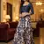 Ethnic Motif Print Satin Semi Stitched Multi Color Croptop & Unstitched Blouse