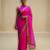 Pink embroidered organza saree set