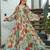 Multicolor digital printed air tex chinon traditional anarkali gown