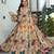 Multicolor digital printed air tex chinon traditional anarkali gown