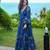 Blue digital printed georgette traditional anarkali gown