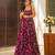 Wine digital printed rayon traditional anarkali gown