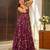 Wine digital printed rayon traditional anarkali gown