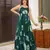 Bottle green digital printed rayon traditional anarkali gown