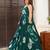 Bottle green digital printed rayon traditional anarkali gown