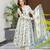 Multicolor digital printed maslin traditional gown set with dupatta