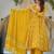 Yellow digital printed maslin traditional gown set with dupatta