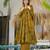 Mustard digital printed maslin traditional gown set with dupatta