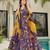 Purple digital printed silk traditional anarkali gown with dupatta