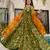 Green digital printed silk traditional anarkali gown with dupatta