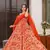 Red digital printed silk traditional anarkali gown with dupatta