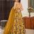 Mustard digital printed silk traditional anarkali gown with dupatta