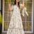 Off white digital printed rayon traditional anarkali gown