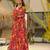 Multicolor digital printed airtex chinon traditional anarkali gown