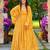 Yellow digital printed georgette traditional anarkali gown
