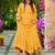 Yellow digital printed georgette traditional anarkali gown