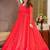 Red digital printed georgette traditional anarkali gown