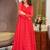 Red digital printed georgette traditional anarkali gown