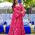 Pink digital printed georgette traditional anarkali gown