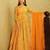 Yellow digital printed georgette traditional anarkali gown with dupatta