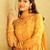 Yellow digital printed georgette traditional anarkali gown with dupatta