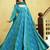 Blue digital printed georgette traditional anarkali gown with dupatta