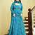 Blue digital printed georgette traditional anarkali gown with dupatta