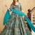Sky blue digital printed rayon traditional anarkali gown with dupatta