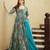 Sky blue digital printed rayon traditional anarkali gown with dupatta
