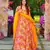 Multicolor digital printed rayon traditional anarkali gown with dupatta