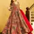 Red digital printed rayon traditional anarkali gown with dupatta