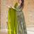 Green digital printed rayon traditional anarkali gown with dupatta