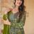 Green digital printed rayon traditional anarkali gown with dupatta
