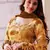 Mustard digital printed rayon traditional anarkali gown with dupatta