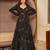 Black digital printed rayon traditional anarkali gown