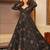 Black digital printed rayon traditional anarkali gown