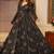 Black digital printed rayon traditional anarkali gown