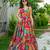 Multicolor digital printed rayon traditional anarkali gown