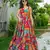 Multicolor digital printed rayon traditional anarkali gown