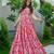 Pink digital printed rayon traditional anarkali gown