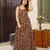 Brown digital printed rayon traditional anarkali gown