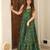 Bottle green digital printed rayon traditional anarkali gown