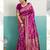 Pink  soft banarasi silk saree with meenakari floral jaal weaving